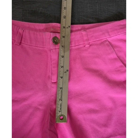 Lilly Pulitzer Chino Shorts Women's 4 Pink Mid Rise Pockets 4" Inseam - Picture 4 of 8